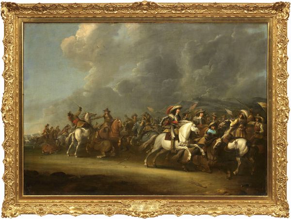 Palamedes Palamedesz (attr. a) : Scontro di cavalleria  - Asta Importanti Dipinti e Arredi Antichi - Associazione Nazionale - Case d'Asta italiane