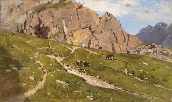 Sallustio Fornara : Pascolo alpestre  - Asta Importanti Dipinti e Arredi Antichi - Associazione Nazionale - Case d'Asta italiane