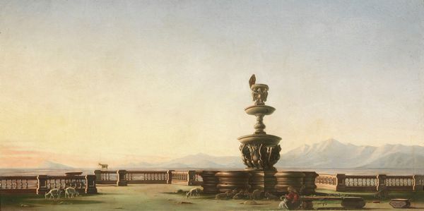 Ignoto del XIX secolo : Paesaggio con fontana e armenti  - Asta Importanti Dipinti e Arredi Antichi - Associazione Nazionale - Case d'Asta italiane