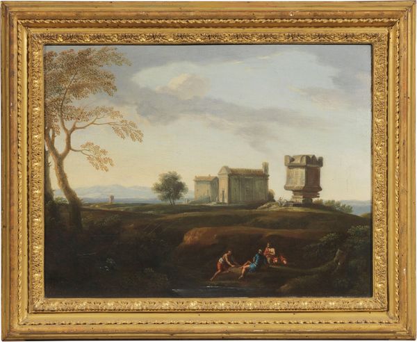 Giovan Battista Busiri : Veduta con la tomba di Nerone  - Asta Importanti Dipinti e Arredi Antichi - Associazione Nazionale - Case d'Asta italiane