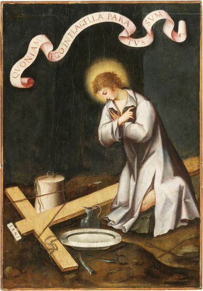 Scuola tedesca fine XVI secolo : Ges� che adora gli oggetti della Passione  - Asta Importanti Dipinti e Arredi Antichi - Associazione Nazionale - Case d'Asta italiane