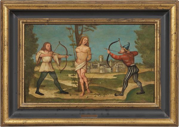 Scuola umbro-marchigiana fine XV secolo : Martirio di San Sebastiano  - Asta Importanti Dipinti e Arredi Antichi - Associazione Nazionale - Case d'Asta italiane