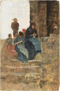 Angiolo Tommasi - Sulla scalinata