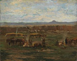 ALBERTO PASINI - Sosta (Shiraz a Ispahan allo spuntar dell'aurora)