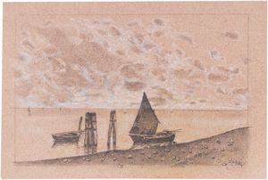 GUGLIELMO CIARDI : Sei disegni a soggetto �Laguna�  - Asta Importanti Dipinti e Arredi Antichi - Associazione Nazionale - Case d'Asta italiane