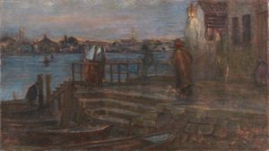 Giuseppe Carozzi - L'ora di notte, traghetto di Sottomarina