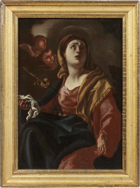 Scuola napoletana del XVIII secolo : Santa Giustina  - Asta Dipinti e Sculture del XIX e XX secolo - Associazione Nazionale - Case d'Asta italiane