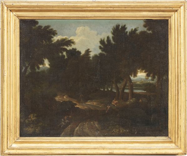 Gaspar Dughet (ambito di) : Paesaggio  - Asta Dipinti e Sculture del XIX e XX secolo - Associazione Nazionale - Case d'Asta italiane