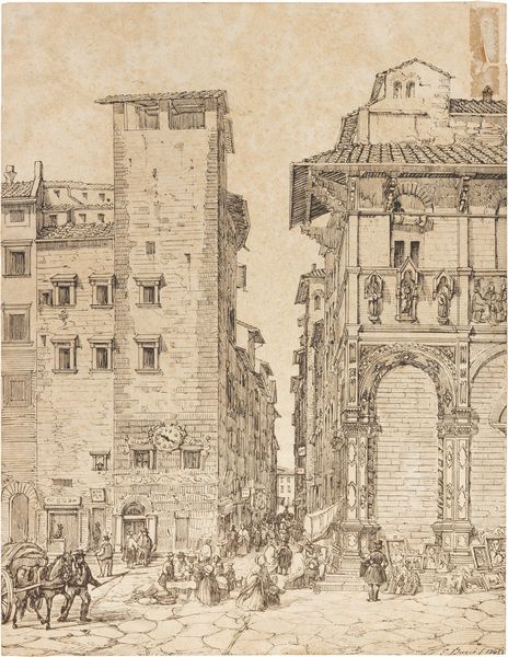 Emilio Burci : Firenze, Loggia del Bigallo  - Asta Dipinti e Sculture del XIX e XX secolo - Associazione Nazionale - Case d'Asta italiane