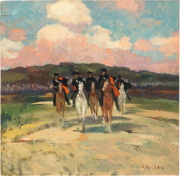 Renato Natali : Pattuglia al Tombolo  - Asta Dipinti e Sculture del XIX e XX secolo - Associazione Nazionale - Case d'Asta italiane