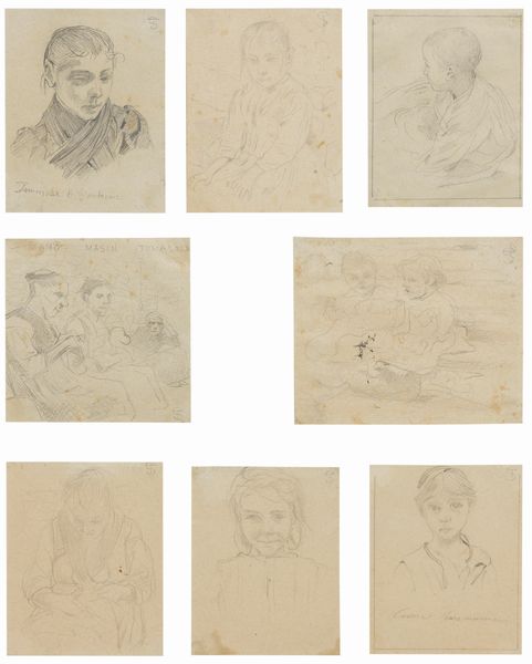 Telemaco Signorini : Otto disegni  - Asta Dipinti e Sculture del XIX e XX secolo - Associazione Nazionale - Case d'Asta italiane