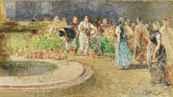 Mosè Bianchi : Il mercato dei fiori  - Asta Dipinti e Sculture del XIX e XX secolo - Associazione Nazionale - Case d'Asta italiane