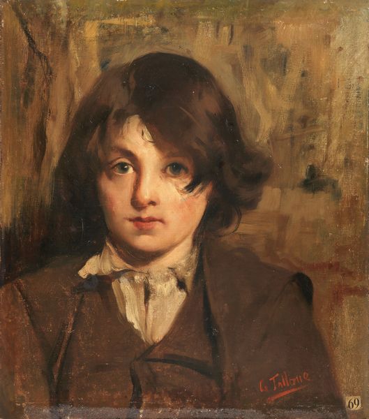 Cesare Tallone : Ritratto del figlio Guido  - Asta Dipinti e Sculture del XIX e XX secolo - Associazione Nazionale - Case d'Asta italiane