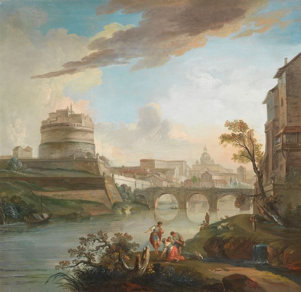 Jean-Baptiste Lallemand : Veduta del Ponte e Castel Sant'Angelo a Roma  - Asta Dipinti e Sculture del XIX e XX secolo - Associazione Nazionale - Case d'Asta italiane