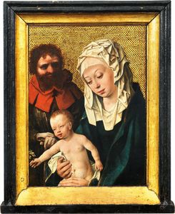 Scuola fiamminga fine XV - prima metà del XVI secolo - Sacra Famiglia (Madonna col Bambino e San Giuseppe)