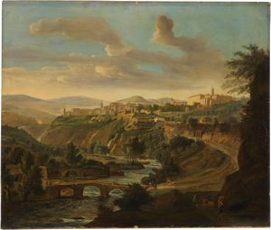Pierre-Henri de Valenciennes (scuola di) - Veduta di citt dell'Italia centrale