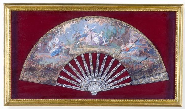 Antico ventaglio dipinto. XVIII-XIX secolo  - Asta Dimore italiane - Associazione Nazionale - Case d'Asta italiane
