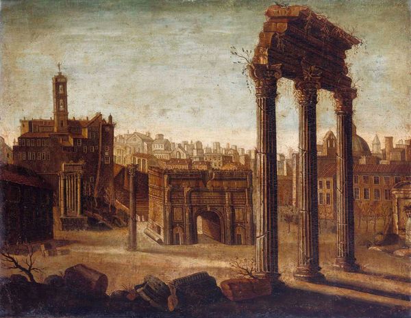 Scuola romana del XIX secolo Veduta del Foro Romano  - Asta Dimore italiane - Associazione Nazionale - Case d'Asta italiane