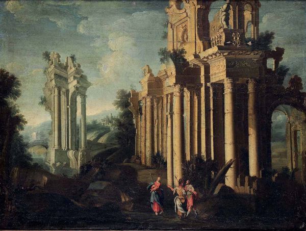 Gennaro Greco detto il Mascacotta, Bottega di : Capricci con rovine ed episodi tratti dal Nuovo Testamento  - Asta Dimore italiane - Associazione Nazionale - Case d'Asta italiane