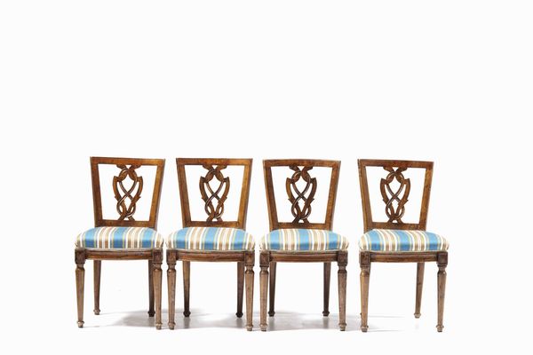 Sei sedie in legno intagliato. Fine XVIII secolo  - Asta Dimore italiane - Associazione Nazionale - Case d'Asta italiane