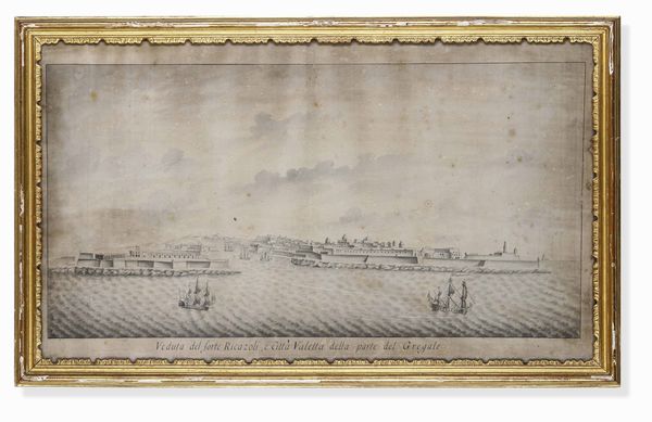 Scuola del XVIII secolo Quattro vedute di La Valletta dal mare  - Asta Dimore italiane - Associazione Nazionale - Case d'Asta italiane