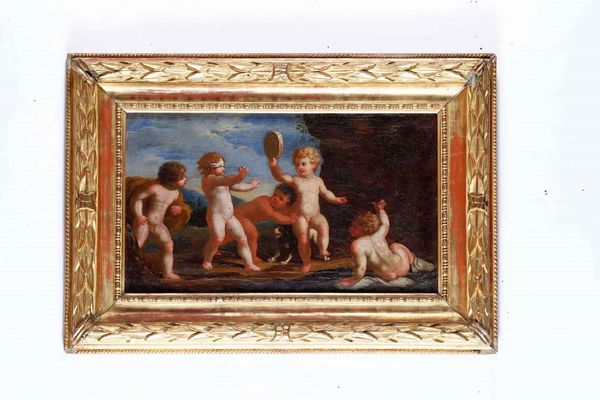 Scuola della fine del XVII secolo Gioco di putti  - Asta Dimore italiane - Associazione Nazionale - Case d'Asta italiane