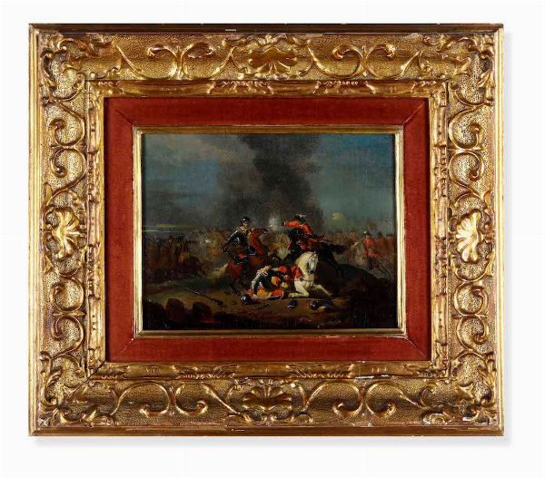 Scuola del XVIII secolo Coppia di battaglie  - Asta Dimore italiane - Associazione Nazionale - Case d'Asta italiane