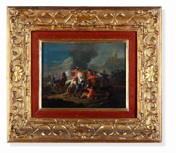 Scuola del XVIII secolo Coppia di battaglie  - Asta Dimore italiane - Associazione Nazionale - Case d'Asta italiane