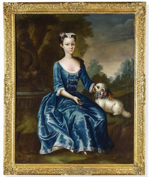 Scuola del XVIII secolo Ritratto di giovane gentildonna seduta nel parco  - Asta Dimore italiane - Associazione Nazionale - Case d'Asta italiane