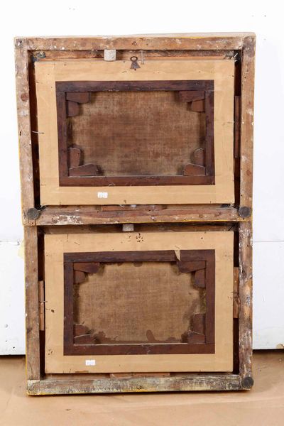 Scuola del XVII-XVIII secolo Paesaggi fluviali con figure  - Asta Dimore italiane - Associazione Nazionale - Case d'Asta italiane