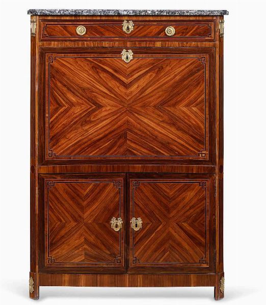 Secretaire lastronato e filettato, Francia, XIX secolo  - Asta Dimore italiane - Associazione Nazionale - Case d'Asta italiane