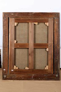 Scuola del XVIII secolo Natura morta con frutti, cestino di fiori, cagnolino e pappagallo  - Asta Dimore italiane - Associazione Nazionale - Case d'Asta italiane