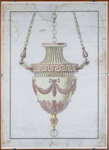 Luigi Valadier, Attribuito a - Studio per lampada