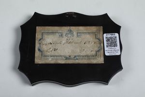 Presse-papier con micromosaico raffigurante il Mausoleo dei Plautii presso Tivoli. Roma XIX-XX secolo reverenda fabbrica di San Pietro Vaticano  - Asta Dimore italiane - Associazione Nazionale - Case d'Asta italiane