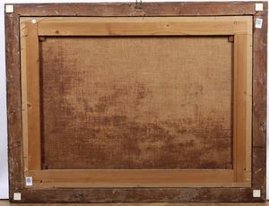 Antonio Travi detto il Sestri, Attribuito a : Paesaggio con rovine, contadini e pastori  - Asta Dimore italiane - Associazione Nazionale - Case d'Asta italiane