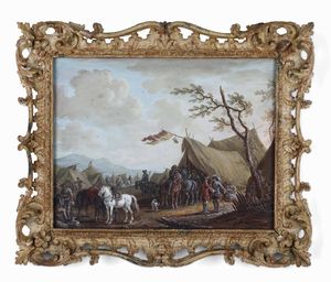 Scuola del XVIII secolo Accampamenti di cavalieri  - Asta Dimore italiane - Associazione Nazionale - Case d'Asta italiane