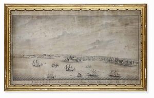Scuola del XVIII secolo Quattro vedute di La Valletta dal mare  - Asta Dimore italiane - Associazione Nazionale - Case d'Asta italiane