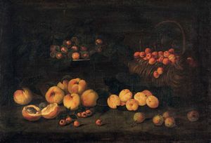 Scuola del XVII secolo Nature morte con frutti e funghi  - Asta Dimore italiane - Associazione Nazionale - Case d'Asta italiane