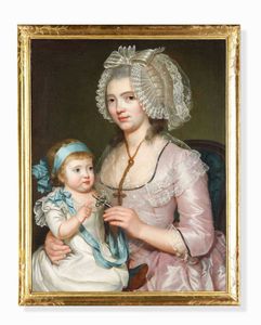 Scuola francese del XVIII secolo Ritratto di madre con bambino  - Asta Dimore italiane - Associazione Nazionale - Case d'Asta italiane