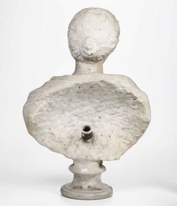 Busto muliebre. Marmo bianco. Scultore barocco, Roma XVII-XVIII secolo  - Asta Dimore italiane - Associazione Nazionale - Case d'Asta italiane