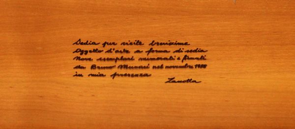 BRUNO MUNARI : Singer - sedia per visite brevissime  - Asta Arte Moderna e Contemporanea - Associazione Nazionale - Case d'Asta italiane