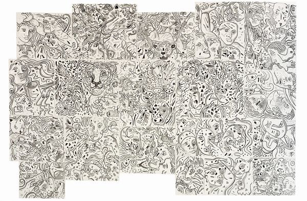 ENRICO BAJ : Nella foresta degli specchi (Seil-Kor e Nina si avventurarono nella foresta degli specchi)  - Asta Arte Moderna e Contemporanea - Associazione Nazionale - Case d'Asta italiane