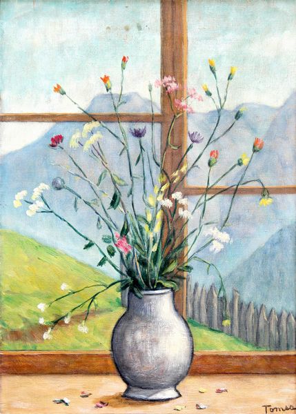FIORENZO TOMEA : Fiori e finestra  - Asta Arte Moderna e Contemporanea - Associazione Nazionale - Case d'Asta italiane