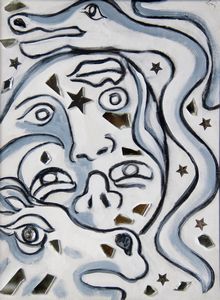 ENRICO BAJ - Nella foresta degli specchi (Seil-Kor e Nina si avventurarono nella foresta degli specchi)