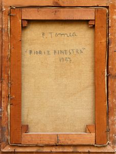 FIORENZO TOMEA : Fiori e finestra  - Asta Arte Moderna e Contemporanea - Associazione Nazionale - Case d'Asta italiane