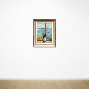 FIORENZO TOMEA : Fiori e finestra  - Asta Arte Moderna e Contemporanea - Associazione Nazionale - Case d'Asta italiane