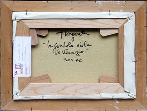 Trento Longaretti : La gondola viola di Venezia  - Asta Arte Moderna e Contemporanea - Associazione Nazionale - Case d'Asta italiane