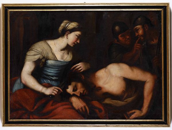 Nei modi della pittura del XVII secolo Dalila e Sansone  - Asta Dipinti Antichi - Associazione Nazionale - Case d'Asta italiane