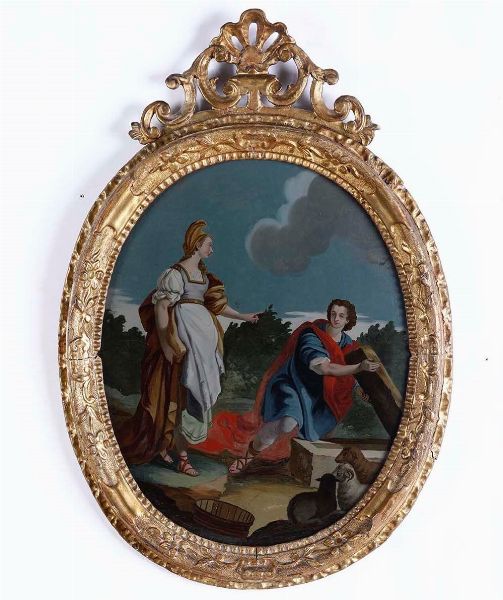 Scuola napoletana del XVIII secolo Episodi biblici  - Asta Dipinti Antichi - Associazione Nazionale - Case d'Asta italiane