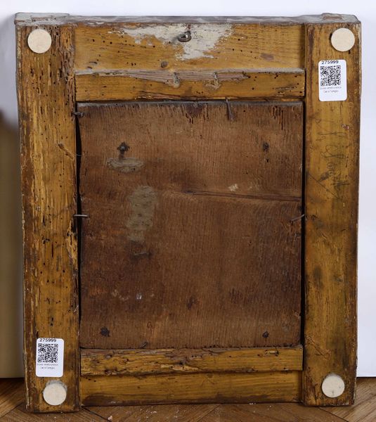 Scuola veneto-cretese del XVII secolo Sacra Famiglia  - Asta Dipinti Antichi - Associazione Nazionale - Case d'Asta italiane